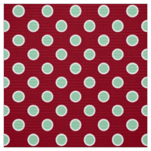 Pois vert clair sur le tissu marron de Noël