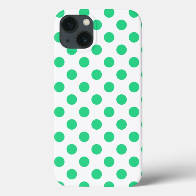 Pois vert et blanc Coque-Mate coque iphone (Verso)