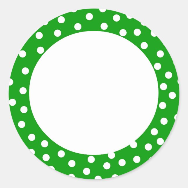 Pois vert et blanc étiquette (Devant)