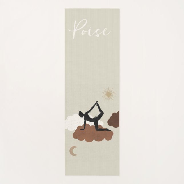 Poise balace grace Yoga Stretchwolken Sonnenmond Yogamatte (Vorderseite)