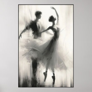 Poised Ballet Dancers in Harmonie Abstrakt Poster