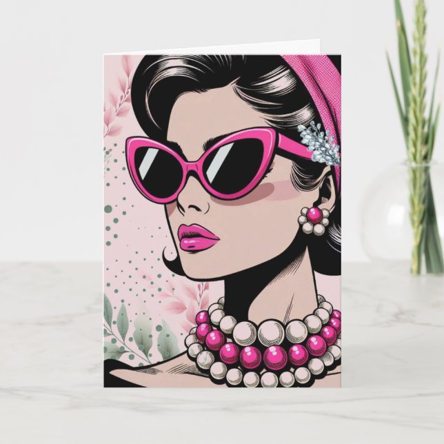 Poised Chic Coutere Birthday Karte (Vorderseite)