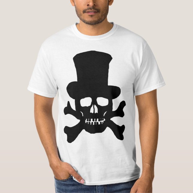 Poison Crâne et os croisés avec T-shirt Top Hat (Devant)
