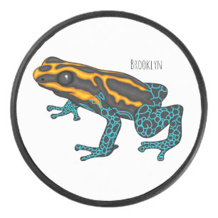 Poison dart frog cartoon illustration eishockey puck