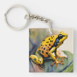 Poison Dart Yellow Frog Watercolor Schlüsselanhänger