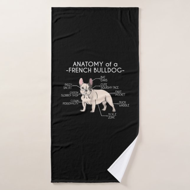 Poison de Frenchie | Anatomy of A French Bulldog (Serviette de bain)
