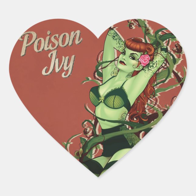 Poison Ivy Bombshell Herz-Aufkleber (Vorderseite)