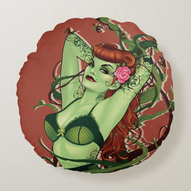 Poison Ivy Bombshell Rundes Kissen (Vorderseite)