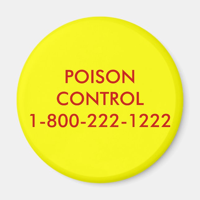 POISON-KONTROLLE1-800-222-1222 MAGNET (Vorne)