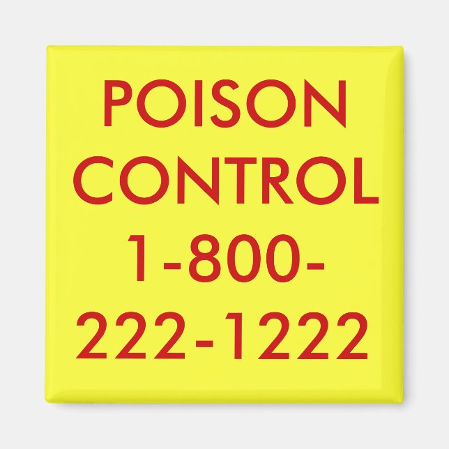 POISON-KONTROLLE1-800-222-1222 MAGNET (Vorne)
