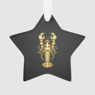 Poisson à langouste polygonale dorée sur noir
