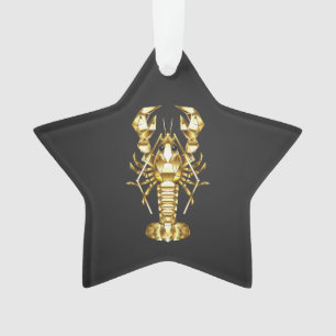Poisson à langouste polygonale dorée sur noir