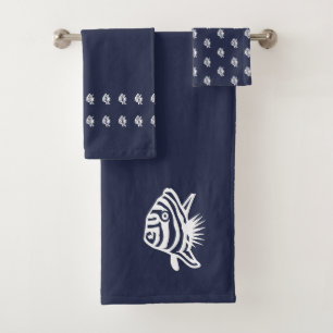 Poisson Angel Océan Bleu et blanc côtier déco