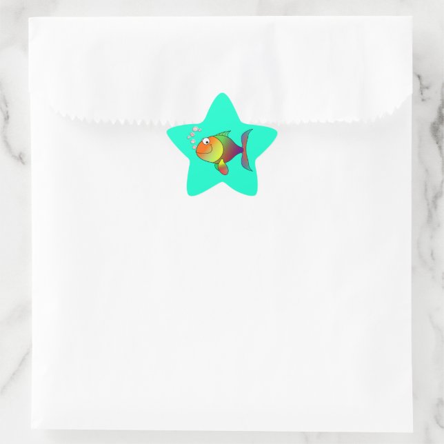 Poisson : Bulles soufflantes Sticker rond classiqu (Sac)