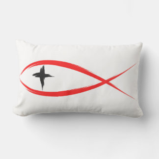 Poisson Chrétien rouge avec Coussin de la Croix No