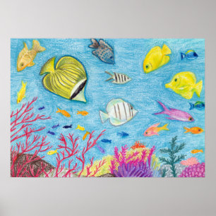 Poisson Crayon #4 - Poster