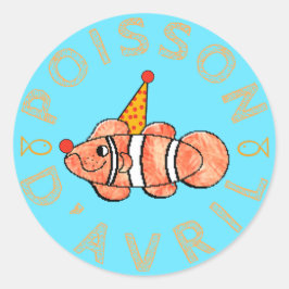 Poisson d’Avril / April Fool's Fish Runder Aufkleber