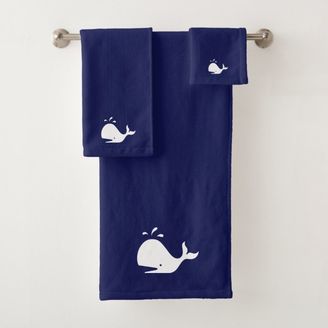 Poisson de baleine blanche sur bleu marine (En situation)