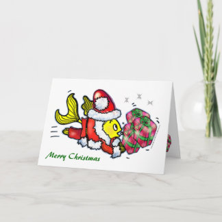 Poisson de Noël - drôle mignonne carte de voeux de