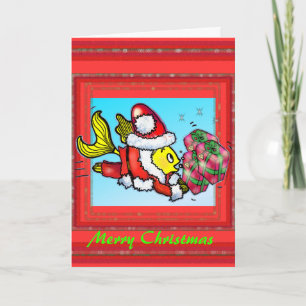 Poisson de Noël - drôle mignonne carte de voeux de