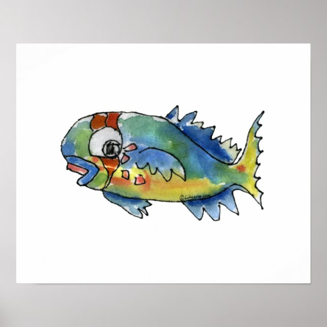 Poisson de perroquet Poisson Poster d'art mural po (Devant)