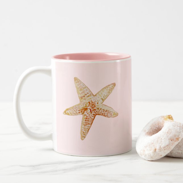 Poisson d'étoiles peignant de la Mug d'art orange (Avec donut)