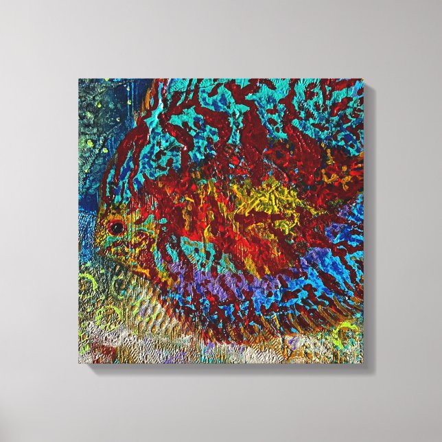 Poisson Disque toile étirée Impression (Recto)