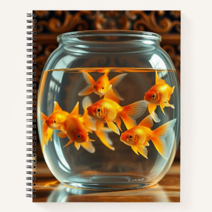 Poisson d'or dans le Carnet de bocal de verre
