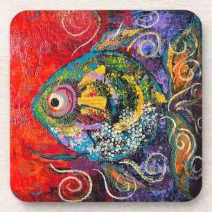 Poisson Ensemble de dessous de verre en plastique