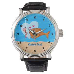 Poisson et appât en amour Montre poignet