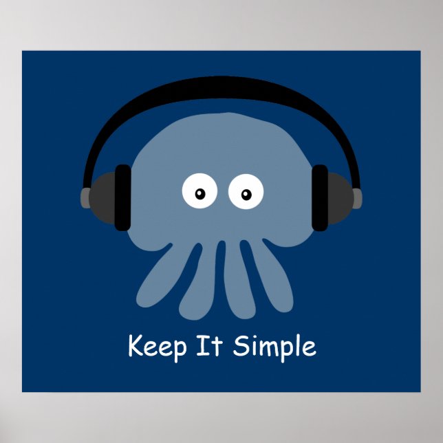 Poisson et écouteurs Keep It Simple poster (Devant)