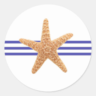 Poisson étoilée marine - Sticker circulaire