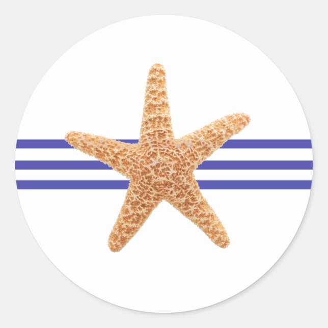 Poisson étoilée marine - Sticker circulaire (Devant)