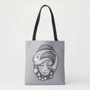 Poisson gris et Sac fourre-tout d'art de sirène