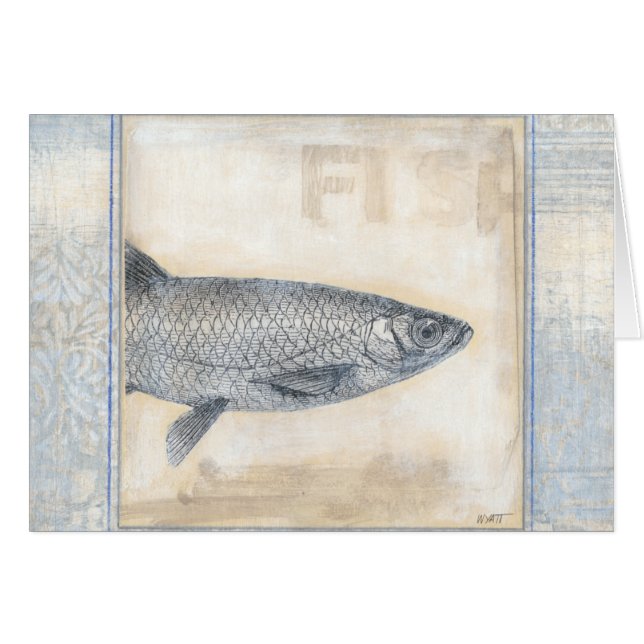 Poisson gris sur Arrière - plan beige (Devant horizontal)