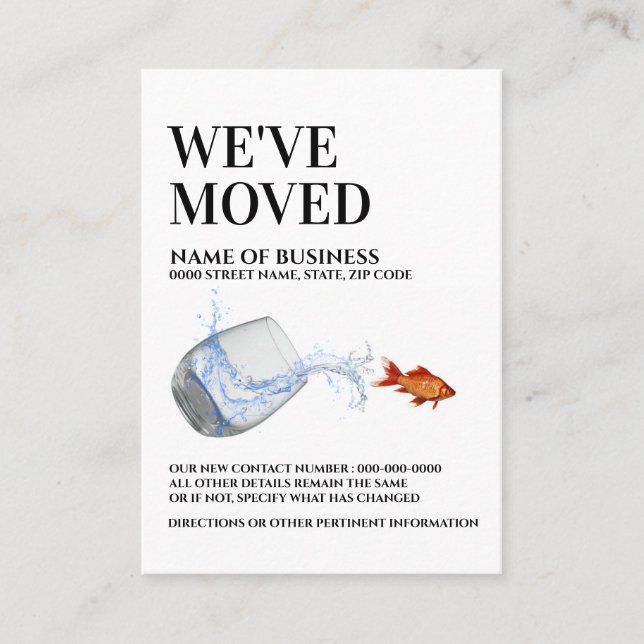 Poisson hors de l'eau se déplaçant faire-part (Devant)