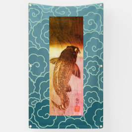 POISSON JAPONAIS AVEC BANNIÈRE MOTIF VAGUE