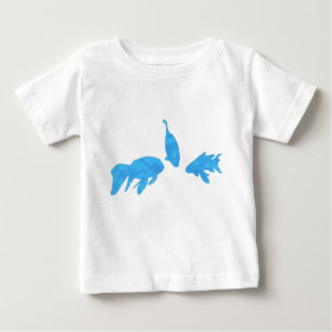 Poisson Koi, tshirt abstrait à ruban bleu
