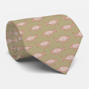 Poisson médiéval sur Tan Cravate
