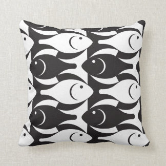 Poisson noir et blanc Coussin américain MoJo