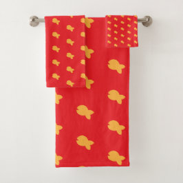 Poisson orange Répétez Enfants Bébé Rouge Serviett