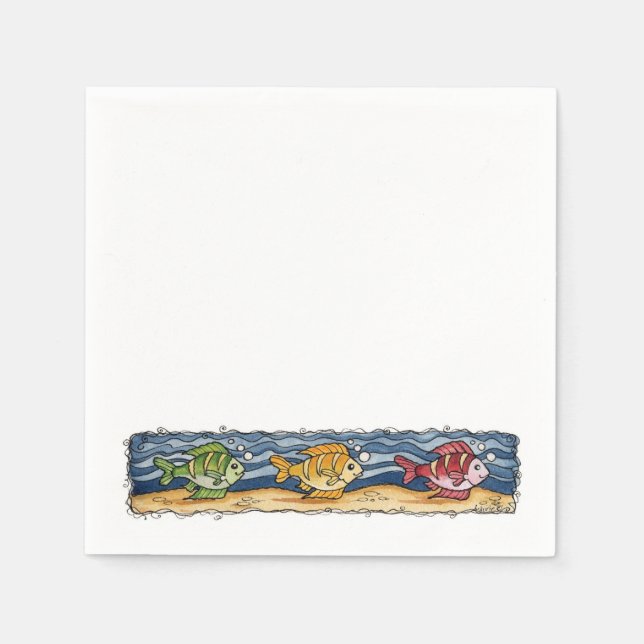 Poisson tropical - serviettes en papier (Devant)