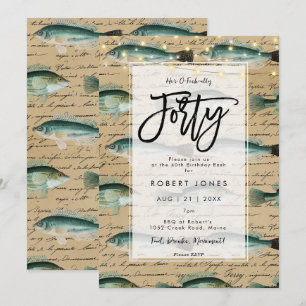 Poisson vintage 40e anniversaire invitation