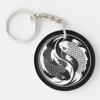 Poissons blancs et noirs de Yin Yang Koi