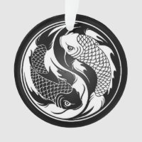Poissons blancs et noirs de Yin Yang Koi
