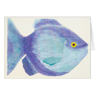 Poissons bleus - aquarelle
