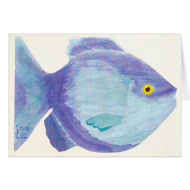 Poissons bleus - aquarelle (Devant Horizontal)