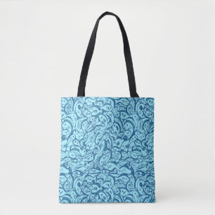 Poissons dans le Sac fourre-tout bleu mer