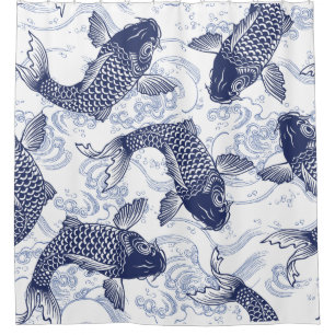 POISSONS de MOTIF de JAPONAIS DANS le rideau en
