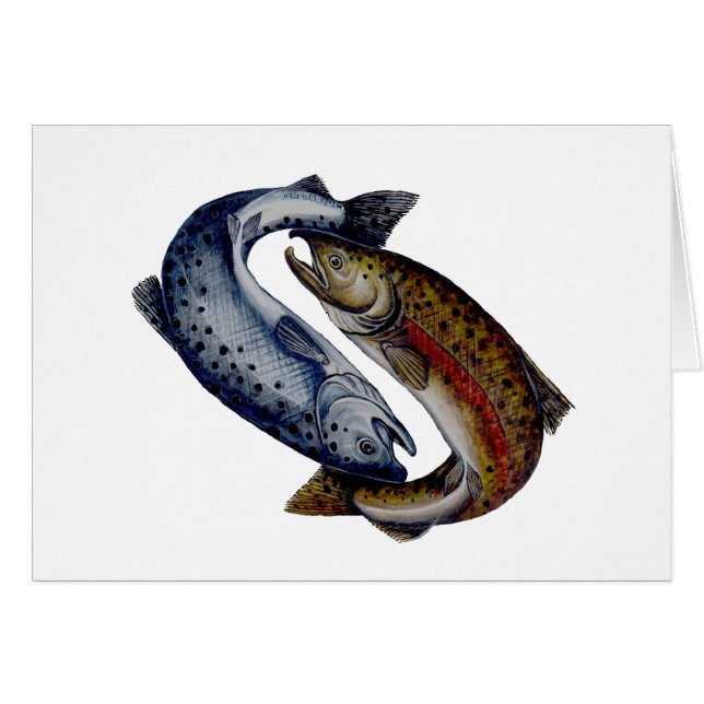 Poissons de saumon de Yin Yang (Devant horizontal)